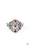 One DAISY At A Time - Red Ring - Paparazzi Accessories Ring Bedazzle Me Pretty Mobile Fashion Boutique