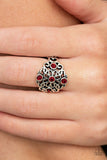 One DAISY At A Time - Red Ring - Paparazzi Accessories Ring Bedazzle Me Pretty Mobile Fashion Boutique