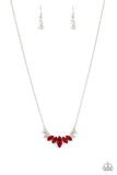 One Empire at a Time - Red Necklace - Paparazzi Accessories Necklace Bedazzle Me Pretty Mobile Fashion Boutique