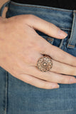 One in a MEDALLION - Copper Ring - Paparazzi Accessories Ring Bedazzle Me Pretty Mobile Fashion Boutique