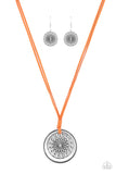 One MANDALA Show - Orange Necklace - Paparazzi Accessories Necklace Bedazzle Me Pretty Mobile Fashion Boutique