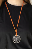 One MANDALA Show - Orange Necklace - Paparazzi Accessories Necklace Bedazzle Me Pretty Mobile Fashion Boutique