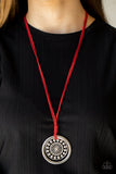 One MANDALA Show - Red Necklace - Paparazzi Accessories Necklace Bedazzle Me Pretty Mobile Fashion Boutique