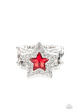 One Nation Under Sparkle - Red Ring - Paparazzi Accessories Ring Bedazzle Me Pretty Mobile Fashion Boutique