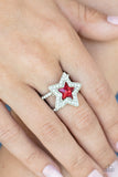 One Nation Under Sparkle - Red Ring - Paparazzi Accessories Ring Bedazzle Me Pretty Mobile Fashion Boutique