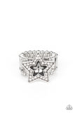 One Nation Under Sparkle - Silver Ring - Paparazzi Accessories Ring Bedazzle Me Pretty Mobile Fashion Boutique