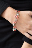 One Of A Kind-HEARTED - Orange Bracelet - Paparazzi Accessories Bracelet Bedazzle Me Pretty Mobile Fashion Boutique