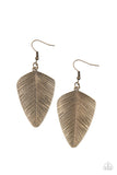 One Of The Flock - Brass Earrings - Paparazzi Accessories Earrings Bedazzle Me Pretty Mobile Fashion Boutique