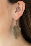 One Of The Flock - Brass Earrings - Paparazzi Accessories Earrings Bedazzle Me Pretty Mobile Fashion Boutique