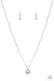 One Small Step For GLAM - White Necklace - Paparazzi Accessories Necklace Bedazzle Me Pretty Mobile Fashion Boutique