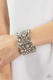 One Up - White - 2019 Zi Collection Bracelet - Empire Diamond Exclusive - Paparazzi Accessories Zi Bracelet Bedazzle Me Pretty Mobile Fashion Boutique