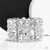 One Up - White - 2019 Zi Collection Bracelet - Empire Diamond Exclusive - Paparazzi Accessories Zi Bracelet Bedazzle Me Pretty Mobile Fashion Boutique
