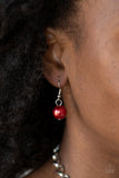 One-Way WALL STREET - Red Necklace - Paparazzi Accessories Necklace Bedazzle Me Pretty Mobile Fashion Boutique