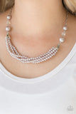 One-WOMAN Show - Silver Necklace - Paparazzi Accessories Necklace Bedazzle Me Pretty Mobile Fashion Boutique
