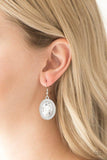 Only FAME In Town - White Earrings - Paparazzi Accessories Earrings Bedazzle Me Pretty Mobile Fashion Boutique
