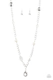 Only For Special Occasions - White Lanyard - Paparazzi Accessories Lanyard Bedazzle Me Pretty Mobile Fashion Boutique