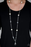 Only For Special Occasions - White Lanyard - Paparazzi Accessories Lanyard Bedazzle Me Pretty Mobile Fashion Boutique