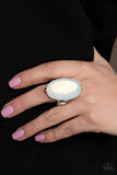 Opal Opulence - White Ring - Paparazzi Accessories Ring Bedazzle Me Pretty Mobile Fashion Boutique