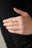 Open Fire - Copper Ring - Paparazzi Accessories Ring Bedazzle Me Pretty Mobile Fashion Boutique