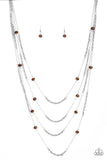 Open For Opulence - Brown Necklace - Paparazzi Accessories Necklace Bedazzle Me Pretty Mobile Fashion Boutique