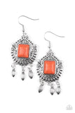 Open Pastures - Orange Earrings - Paparazzi Accessories Earrings Bedazzle Me Pretty Mobile Fashion Boutique