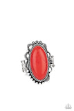 Open Range - Red Ring - Paparazzi Accessories Ring Bedazzle Me Pretty Mobile Fashion Boutique