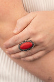 Open Range - Red Ring - Paparazzi Accessories Ring Bedazzle Me Pretty Mobile Fashion Boutique