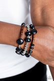 Operation Outdoors - Black Bracelet - Paparazzi Accessories Bracelet Bedazzle Me Pretty Mobile Fashion Boutique