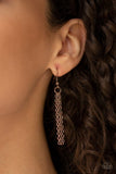 Optical Illusion - Copper Necklace - Paparazzi Accessories Necklace Bedazzle Me Pretty Mobile Fashion Boutique