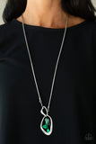 Optical Opulence - Green Necklace - Paparazzi Accessories Necklace Bedazzle Me Pretty Mobile Fashion Boutique