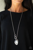 Optical Opulence - White Necklace - Paparazzi Accessories Necklace Bedazzle Me Pretty Mobile Fashion Boutique
