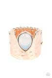 Optimistically Oracle - Rose Gold Ring - Paparazzi Accessories Ring Bedazzle Me Pretty Mobile Fashion Boutique