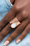 Optimistically Oracle - Rose Gold Ring - Paparazzi Accessories Ring Bedazzle Me Pretty Mobile Fashion Boutique