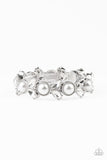 Opulent Oasis - White Bracelet - Paparazzi Accessories Bracelet Bedazzle Me Pretty Mobile Fashion Boutique