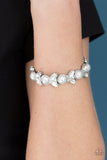 Opulent Oasis - White Bracelet - Paparazzi Accessories Bracelet Bedazzle Me Pretty Mobile Fashion Boutique