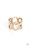 Opulent Ovals - Gold Bracelet - Paparazzi Accessories Bracelet Bedazzle Me Pretty Mobile Fashion Boutique