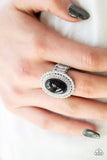 Opulently Olympian - Black Ring - Paparazzi Accessories Ring Bedazzle Me Pretty Mobile Fashion Boutique