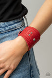 Orange County - Red Bracelet - Paparazzi Accessories Bracelet Bedazzle Me Pretty Mobile Fashion Boutique
