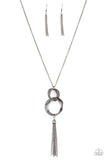Orbiting Splendor - Black Necklace - Paparazzi Accessories Necklace Bedazzle Me Pretty Mobile Fashion Boutique