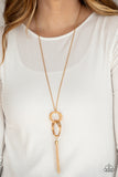 Orbiting Splendor - Gold Necklace - Paparazzi Accessories Necklace Bedazzle Me Pretty Mobile Fashion Boutique