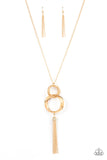 Orbiting Splendor - Gold Necklace - Paparazzi Accessories Necklace Bedazzle Me Pretty Mobile Fashion Boutique