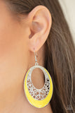 Orchard Bliss - Yellow Earrings - Paparazzi Accessories Earrings Bedazzle Me Pretty Mobile Fashion Boutique