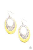 Orchard Bliss - Yellow Earrings - Paparazzi Accessories Earrings Bedazzle Me Pretty Mobile Fashion Boutique