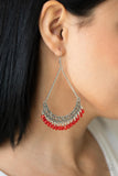 Orchard Odyssey - Red Earrings - Paparazzi Accessories Earrings Bedazzle Me Pretty Mobile Fashion Boutique