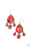 Organic Optimism - Red Earrings - Paparazzi Accessories Earrings Bedazzle Me Pretty Mobile Fashion Boutique