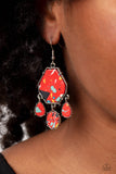 Organic Optimism - Red Earrings - Paparazzi Accessories Earrings Bedazzle Me Pretty Mobile Fashion Boutique