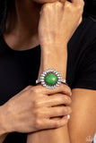 Organic Orchard - Green Bracelet - Paparazzi Accessories Bracelet Bedazzle Me Pretty Mobile Fashion Boutique