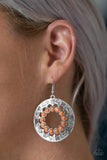 Organically Omega - Orange Earrings - Paparazzi Accessories Earrings Bedazzle Me Pretty Mobile Fashion Boutique