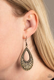 Organically Opulent - Brass Earrings - Paparazzi Accessories Earrings Bedazzle Me Pretty Mobile Fashion Boutique