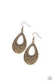 Organically Opulent - Brass Earrings - Paparazzi Accessories Earrings Bedazzle Me Pretty Mobile Fashion Boutique
